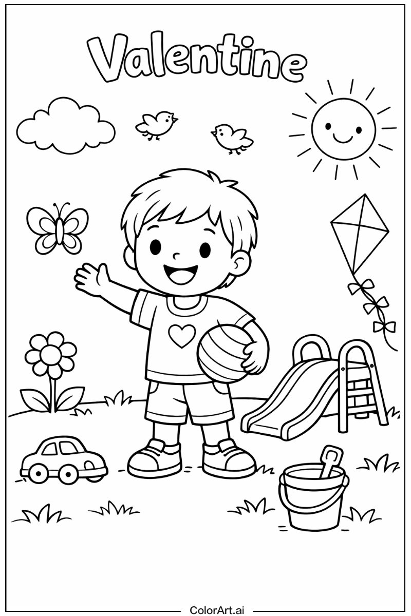 Valentine Playing Outside 1