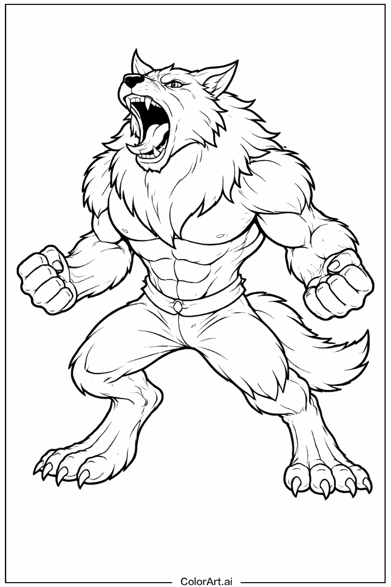 Werewolf roaring Werewolf Scene