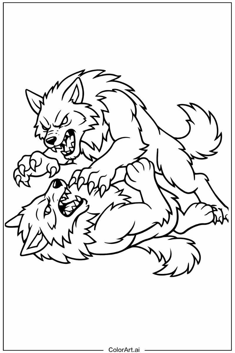 Werewolf attacking Werewolf Scene