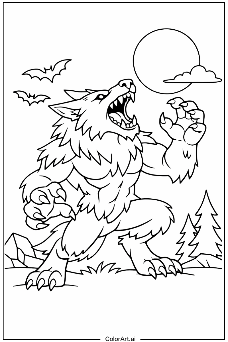 Werewolf night scene Werewolf Design