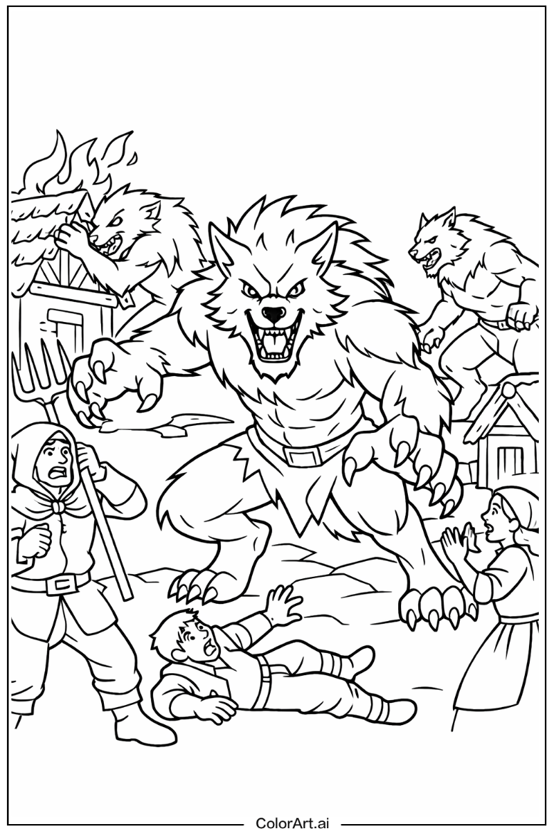Werewolf with Werewolf village attack Theme