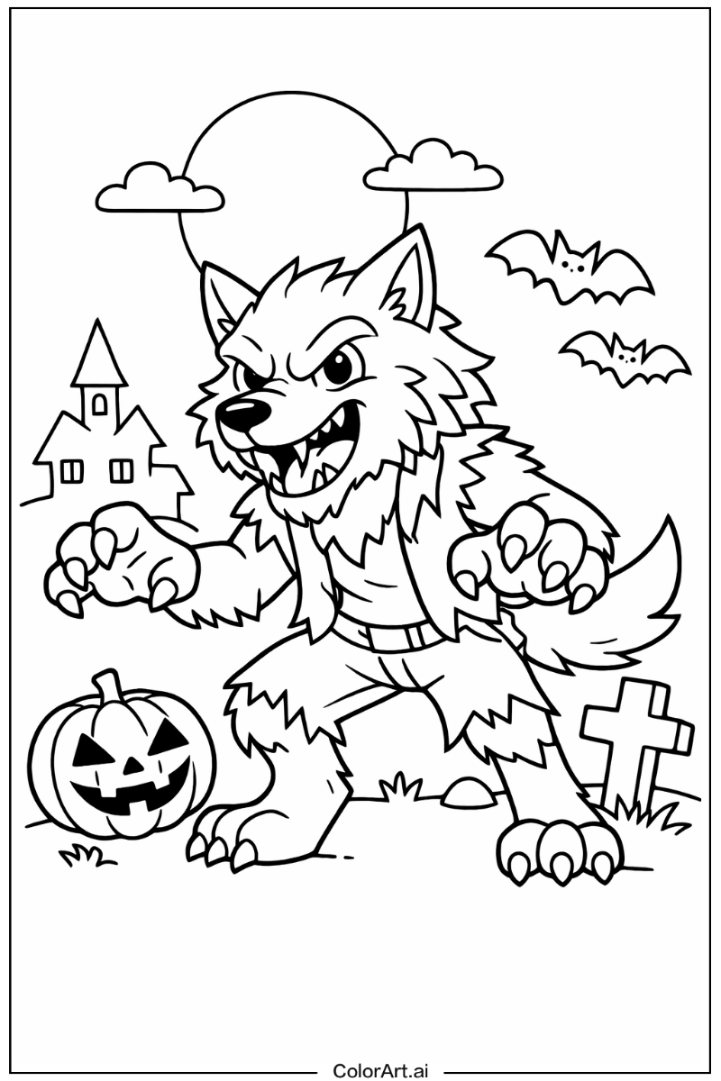 Cartoon werewolf Werewolf Scene
