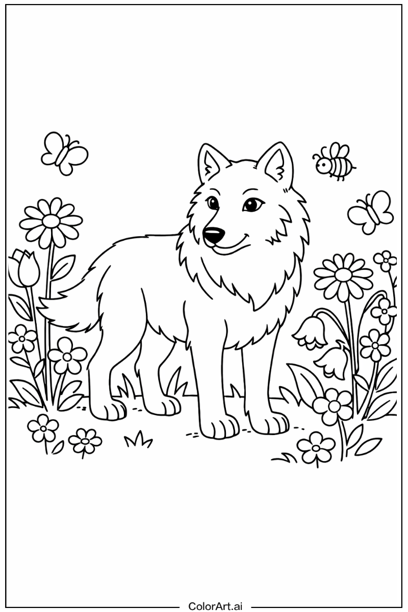 Wolf in a Garden 3