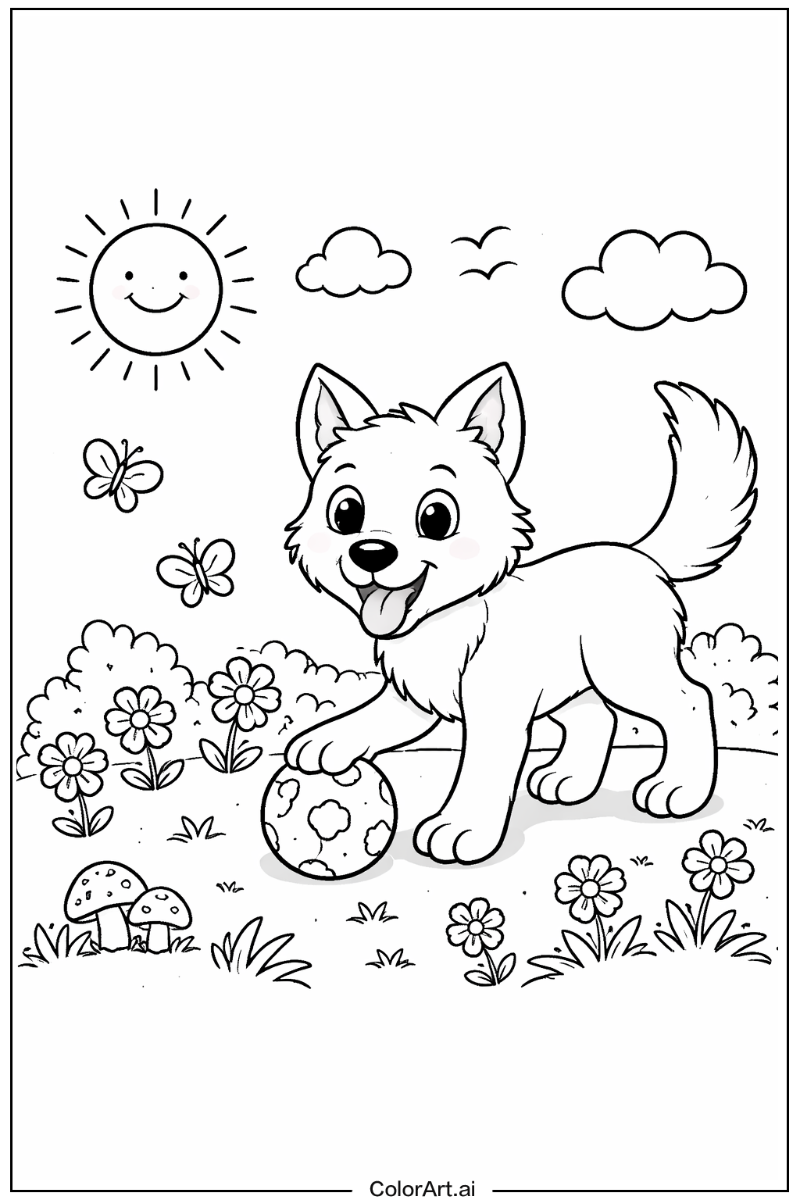 Wolf Playing Outside 3