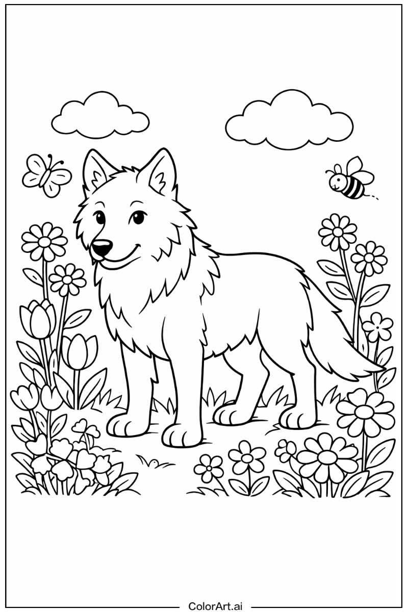 Wolf in a Garden 4