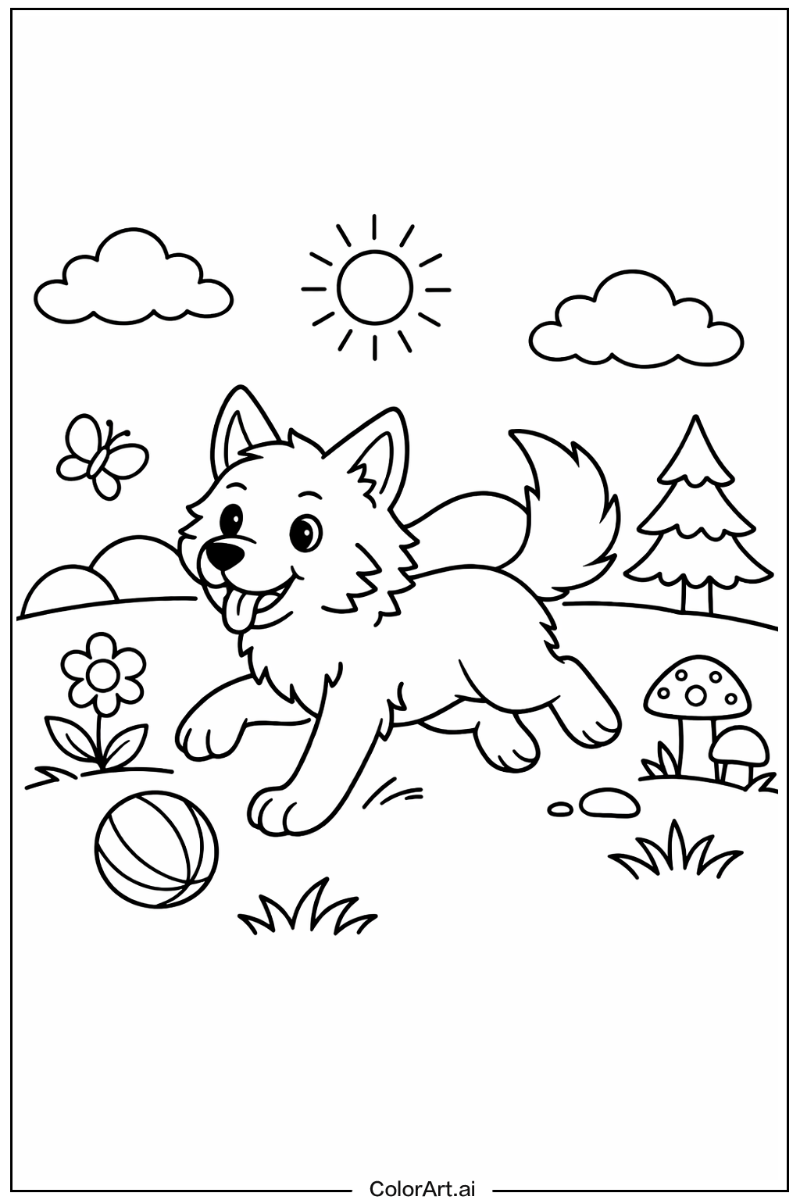 Wolf Playing Outside 4