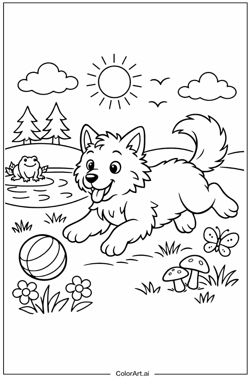 Wolf Playing Outside 5