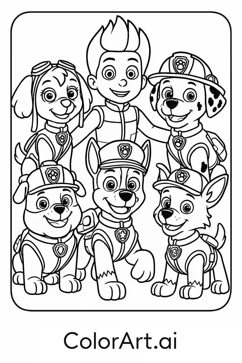 Free Paw Patrol Team Coloring Pages