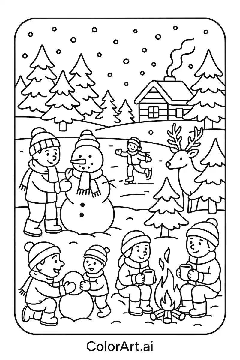 One Free Winter Coloring Page