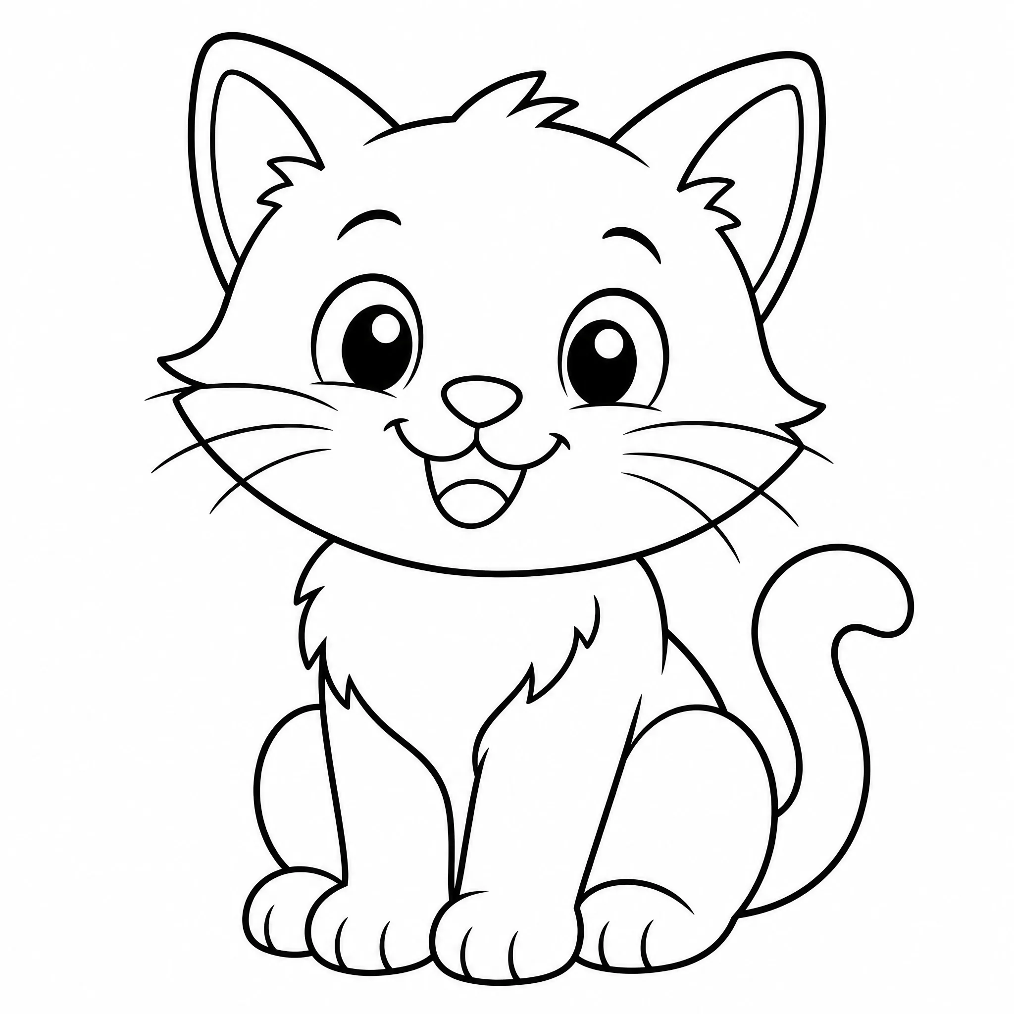 Ein niedliches Cartoon-Katzen-Ausmalbild