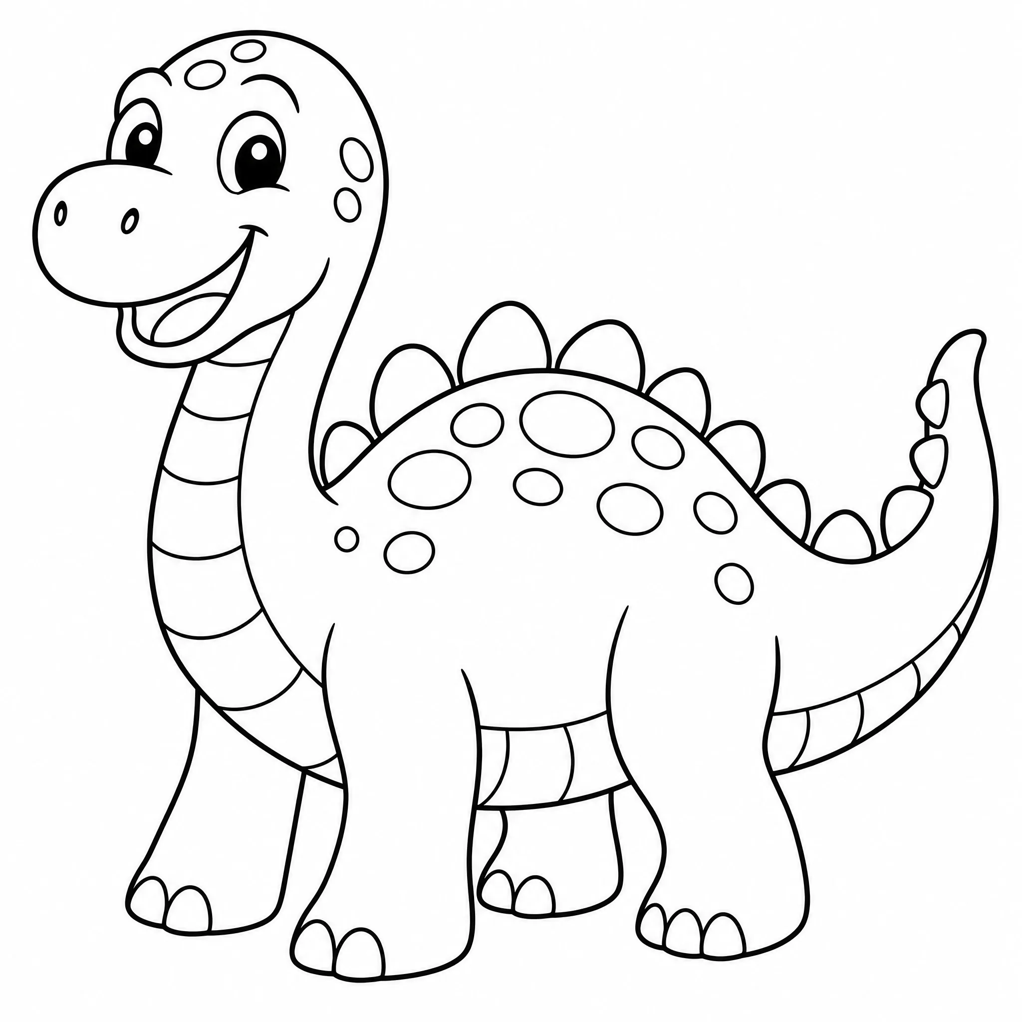 Ein erzeugtes Cartoon-Dinosaurier-Ausmalbild für Kinder
