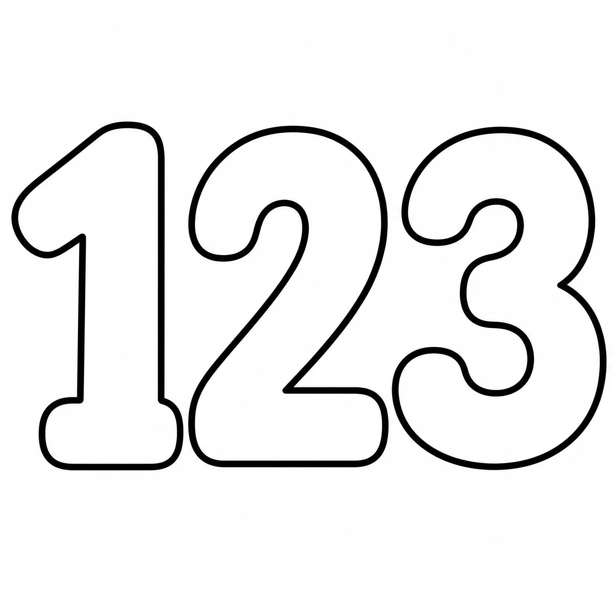 Un dibujo para colorear de números de burbuja con 1 2 3