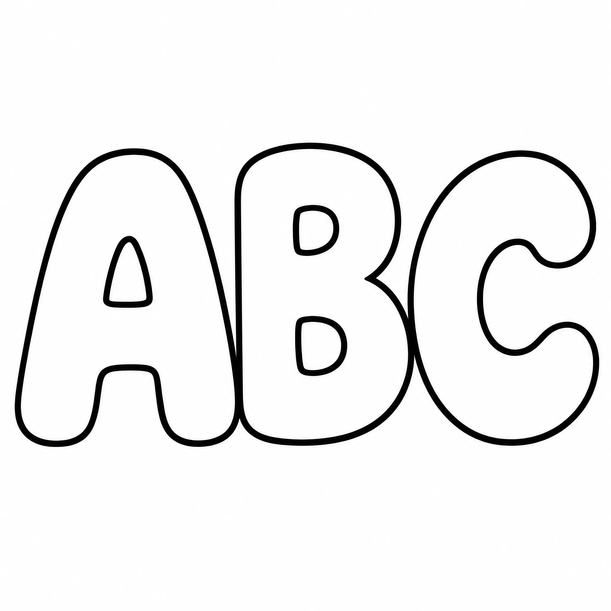 Las letras ABC en grandes letras de burbuja para el aula