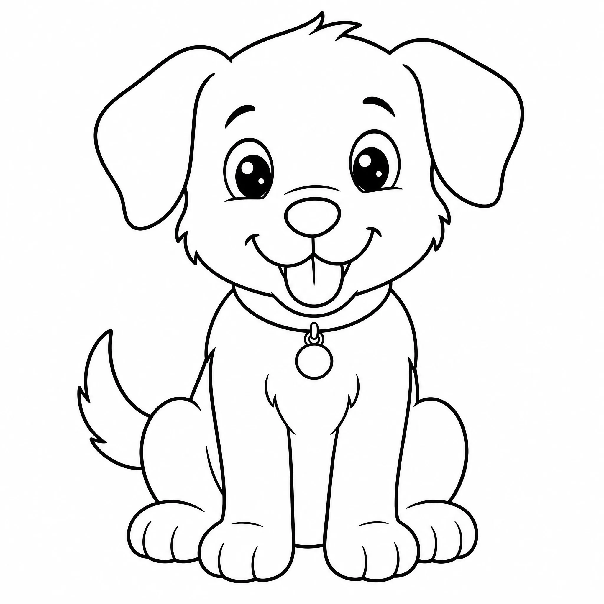 A cute puppy coloring page to color in