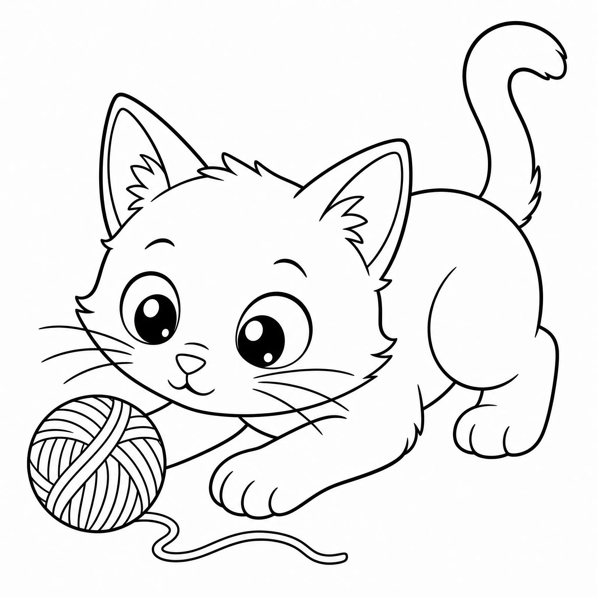 Une photo de chat transformée en coloriage noir et blanc