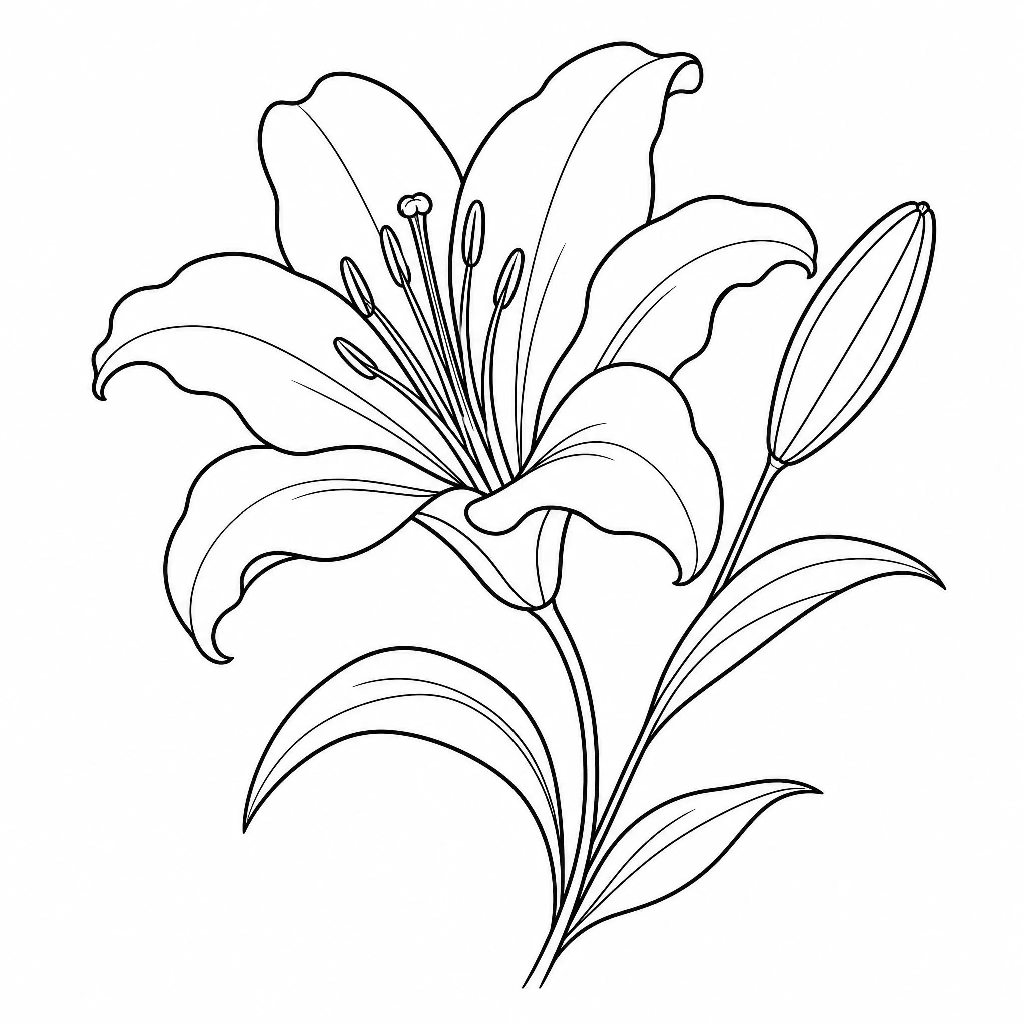 A flower image converted into a single-line-weight black-and-white line drawing