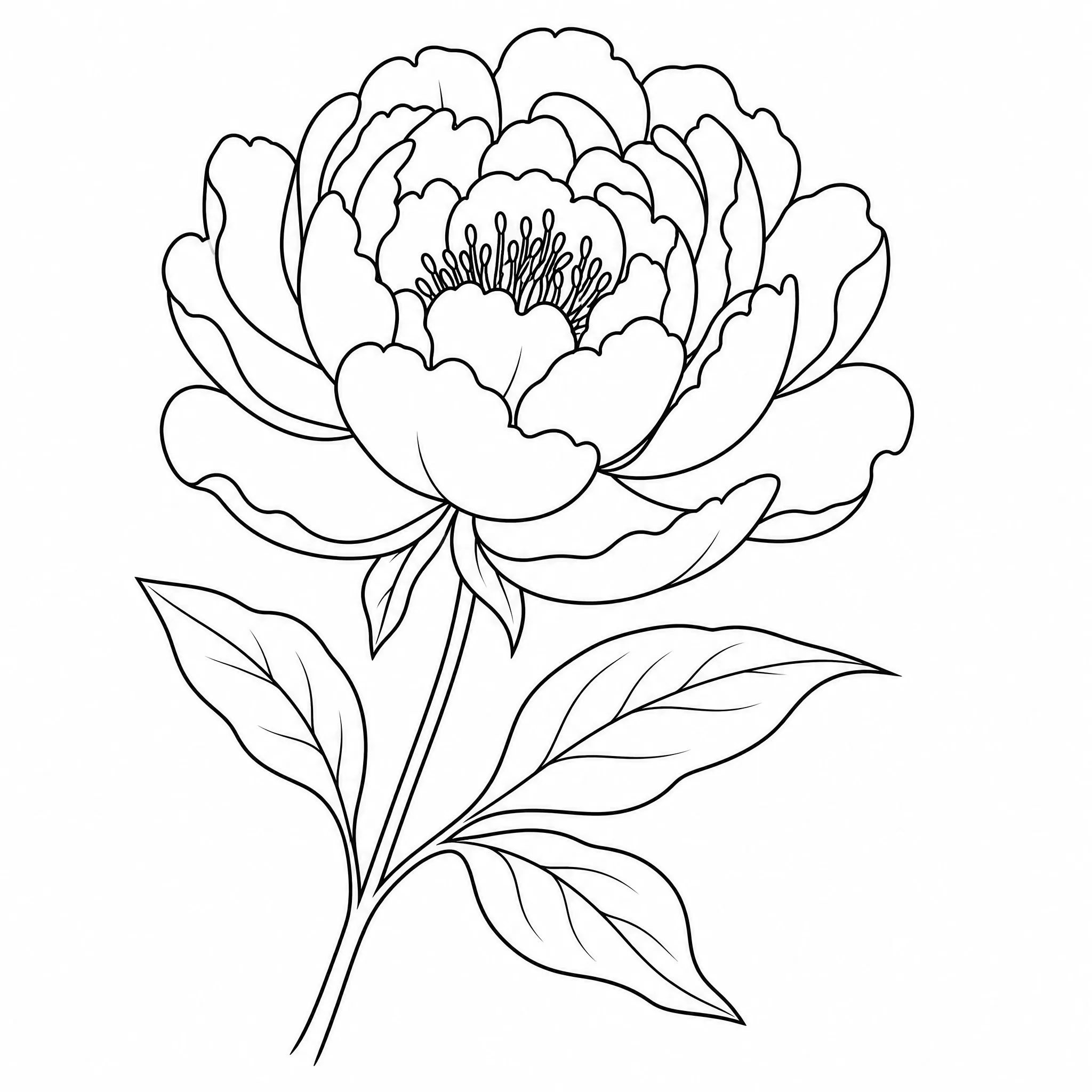 A flower image turned into a fine line drawing