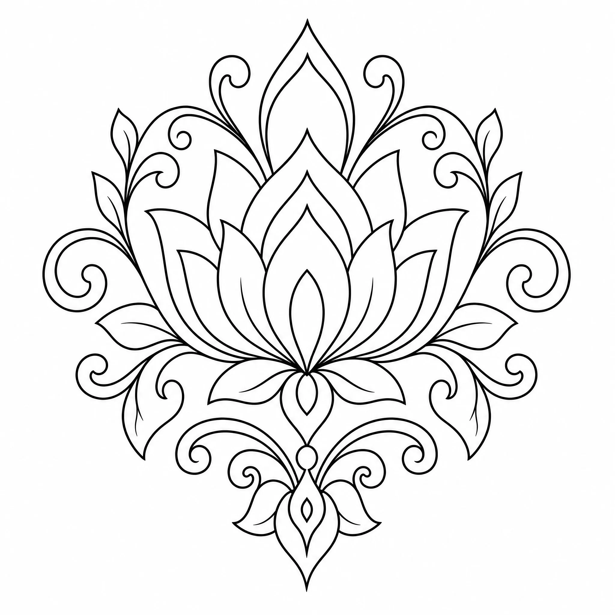 A line art motif converted from an image for a design layout