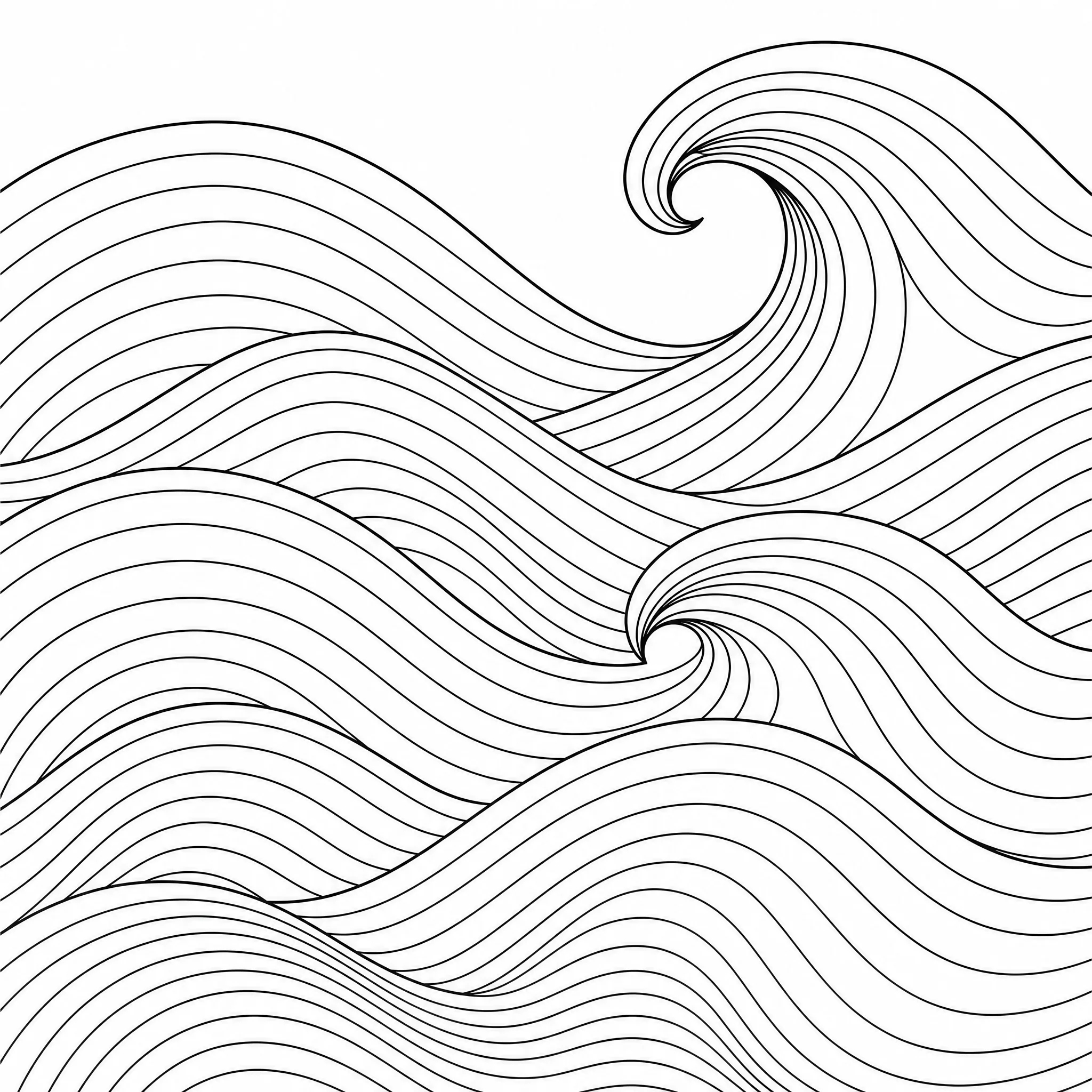 A geometric abstract wave pattern created as line art