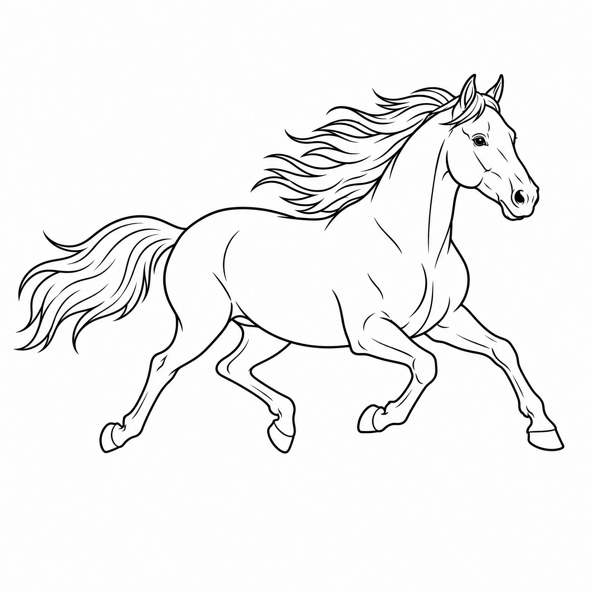 A running horse rendered as dynamic line art