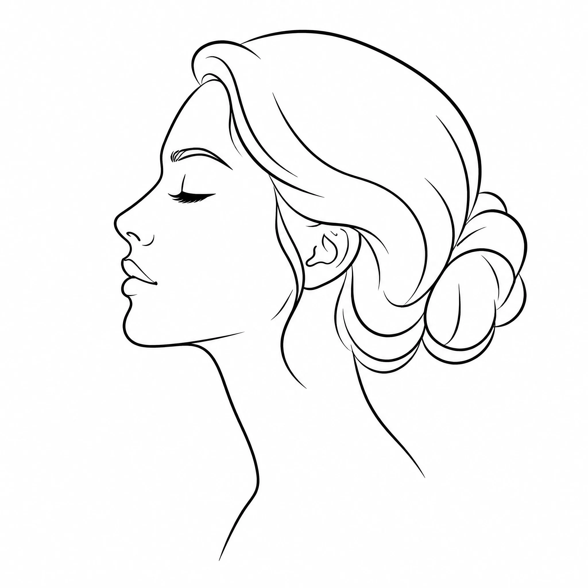 A continuous-line face illustration generated for reference
