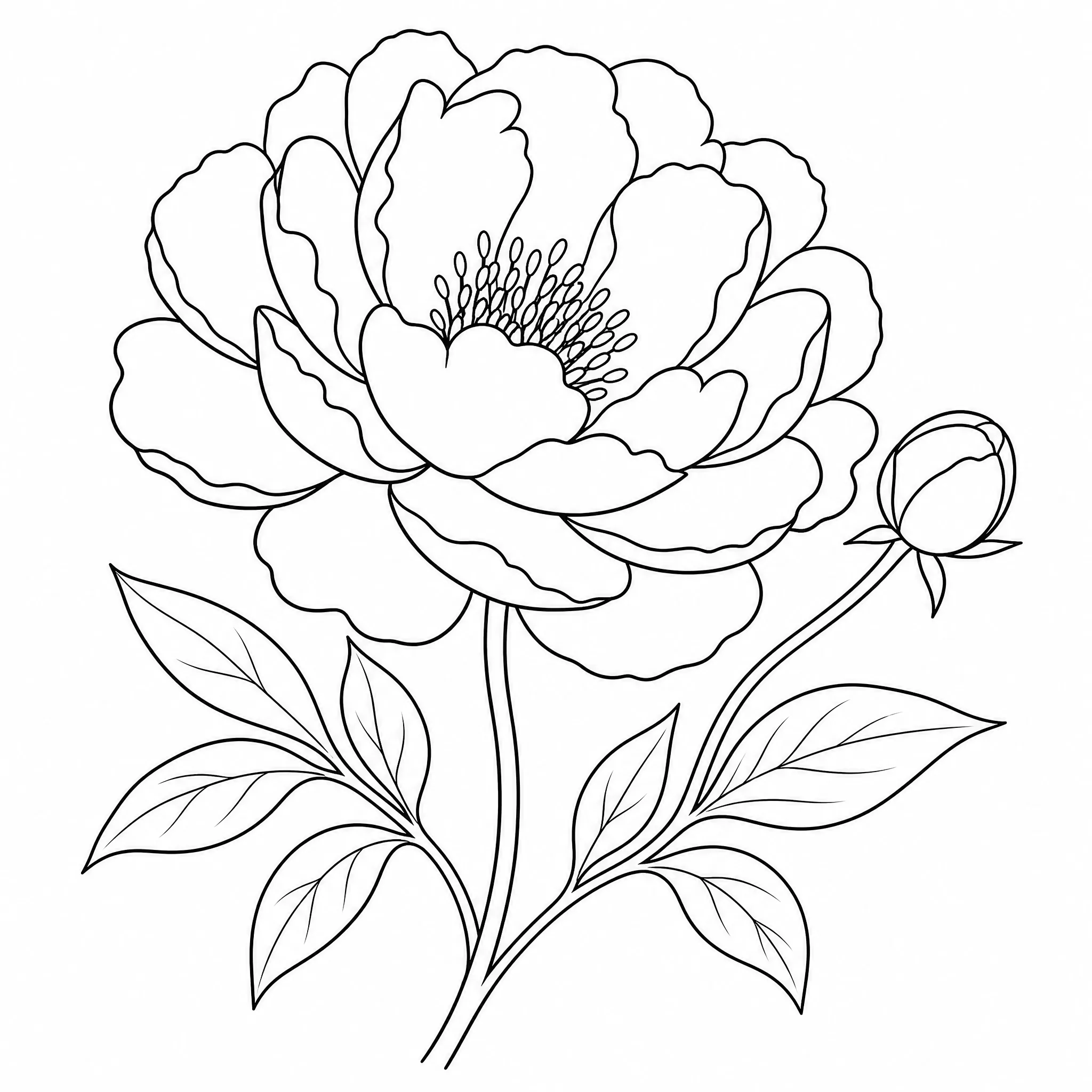 A flower photo made into detailed line art outlines