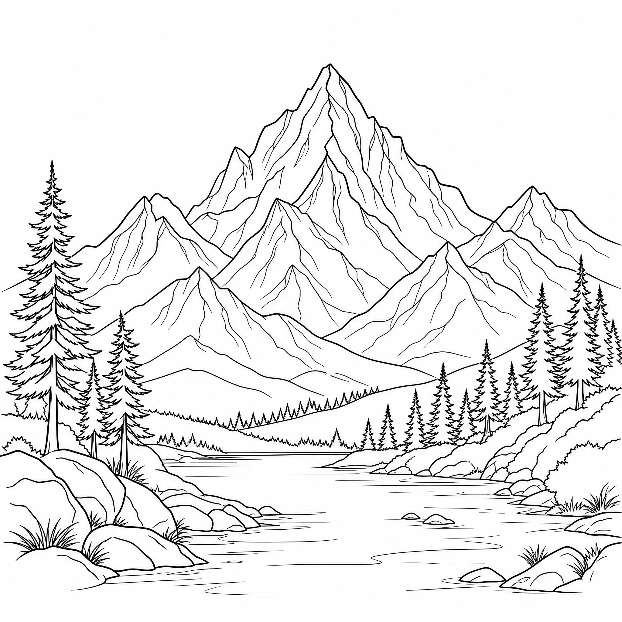 A landscape photo turned into fine line art linework