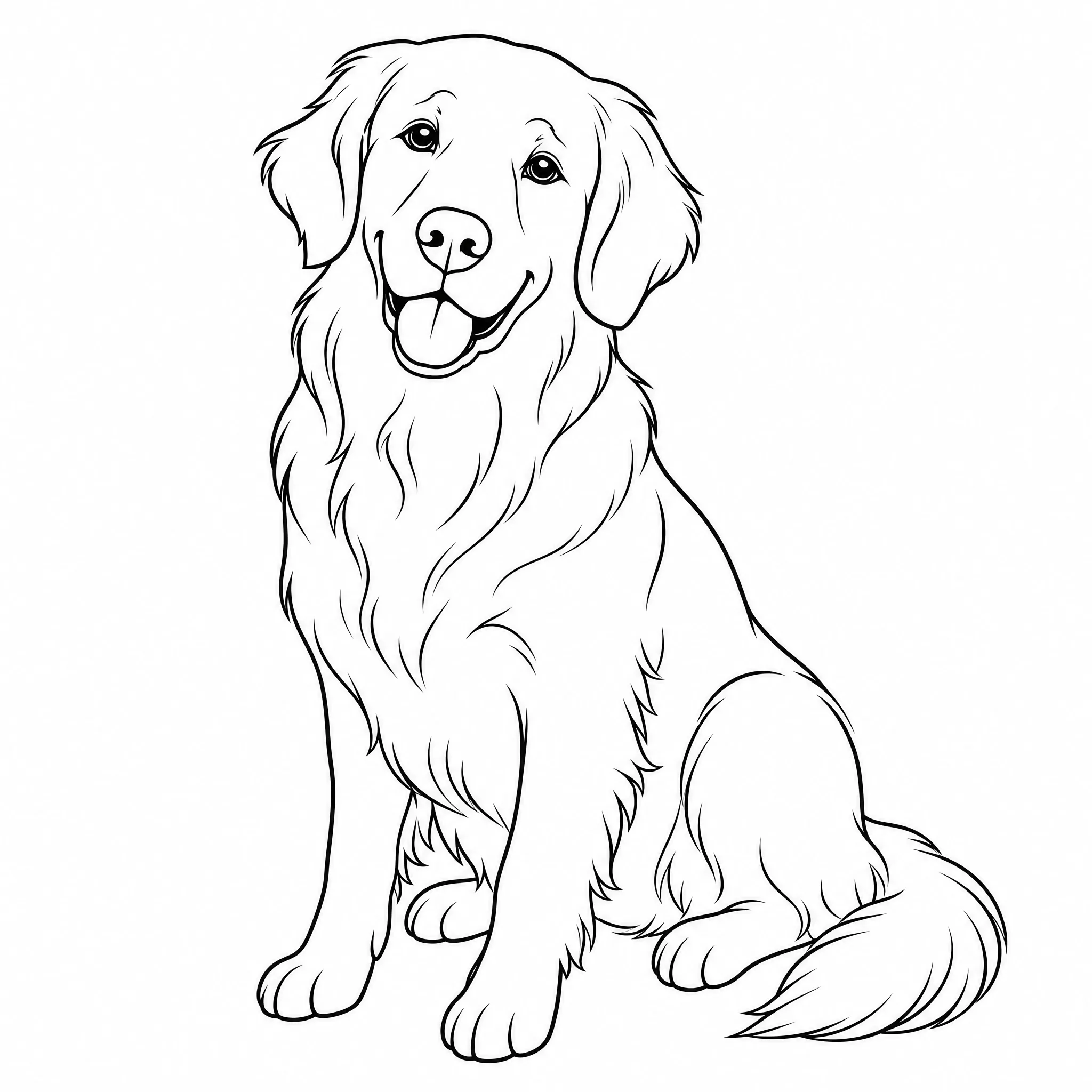 A photo of a dog made into clean line art