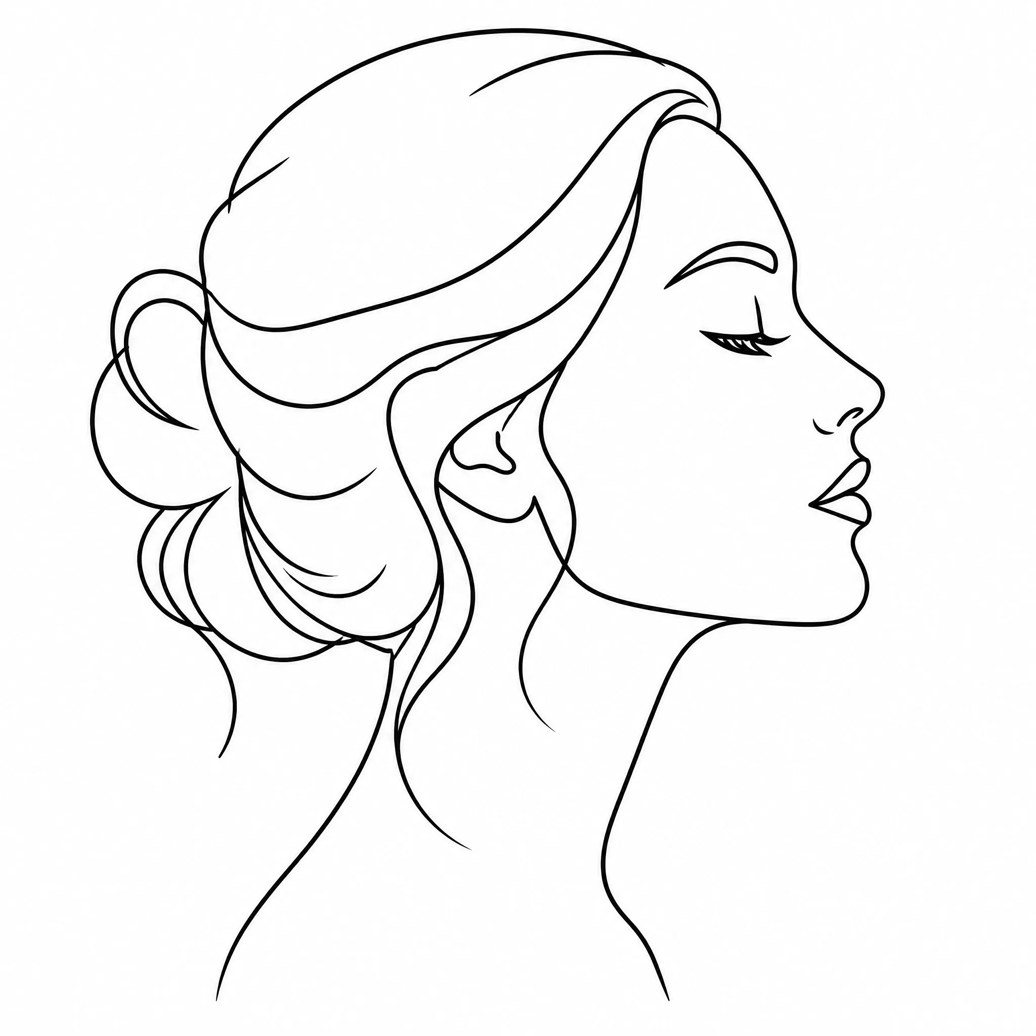 A face in profile generated as a minimalist line drawing