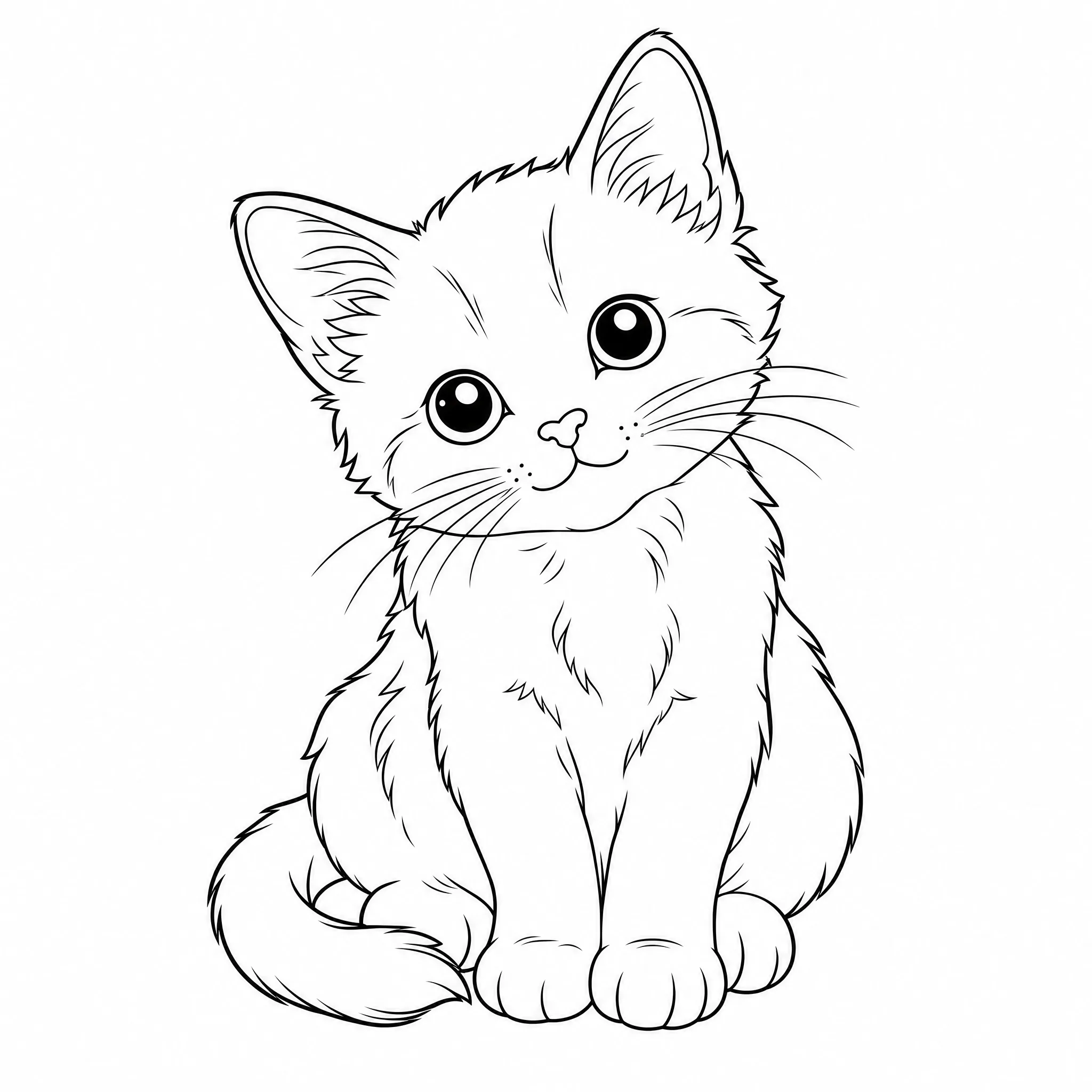 A cute animal line drawing generated as a coloring sheet