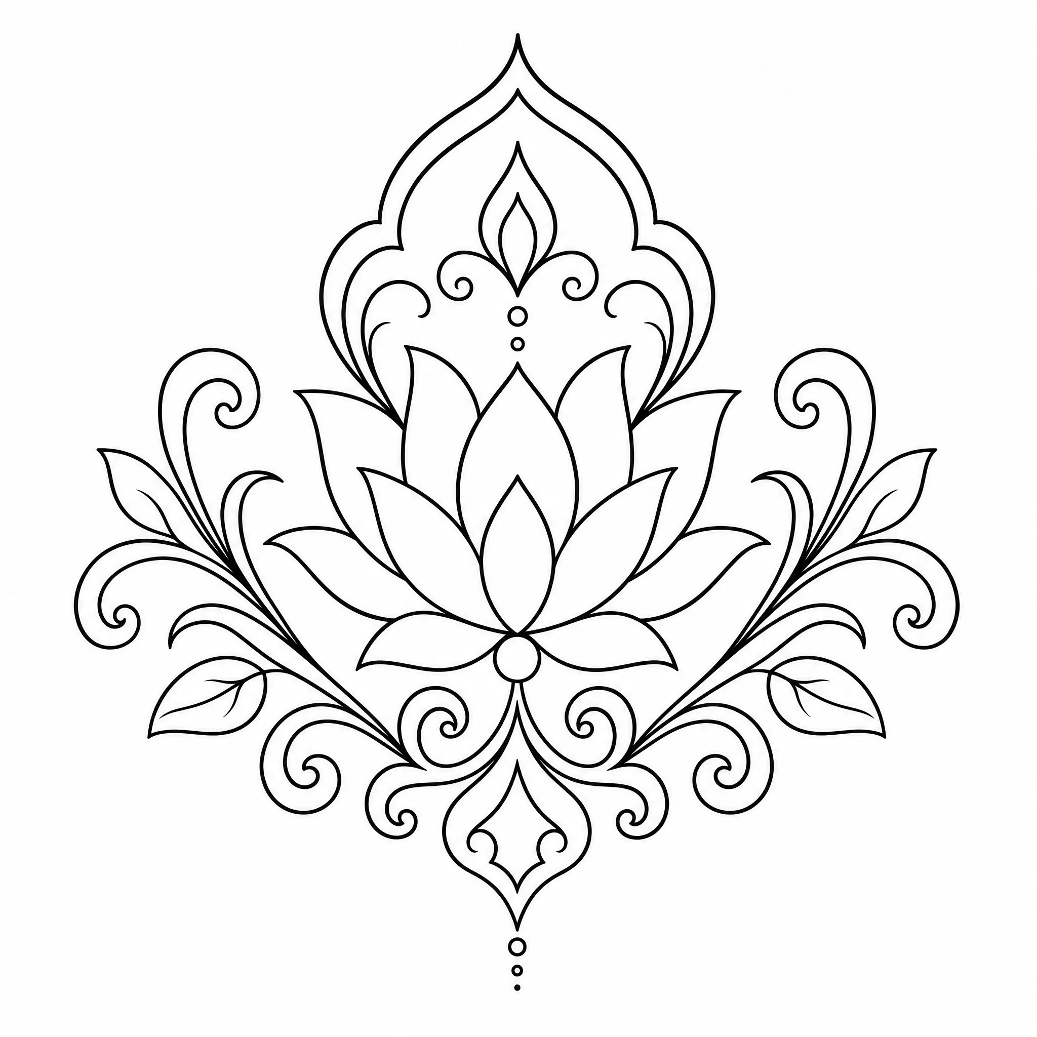 A line drawing motif generated for stencils and craft cut files
