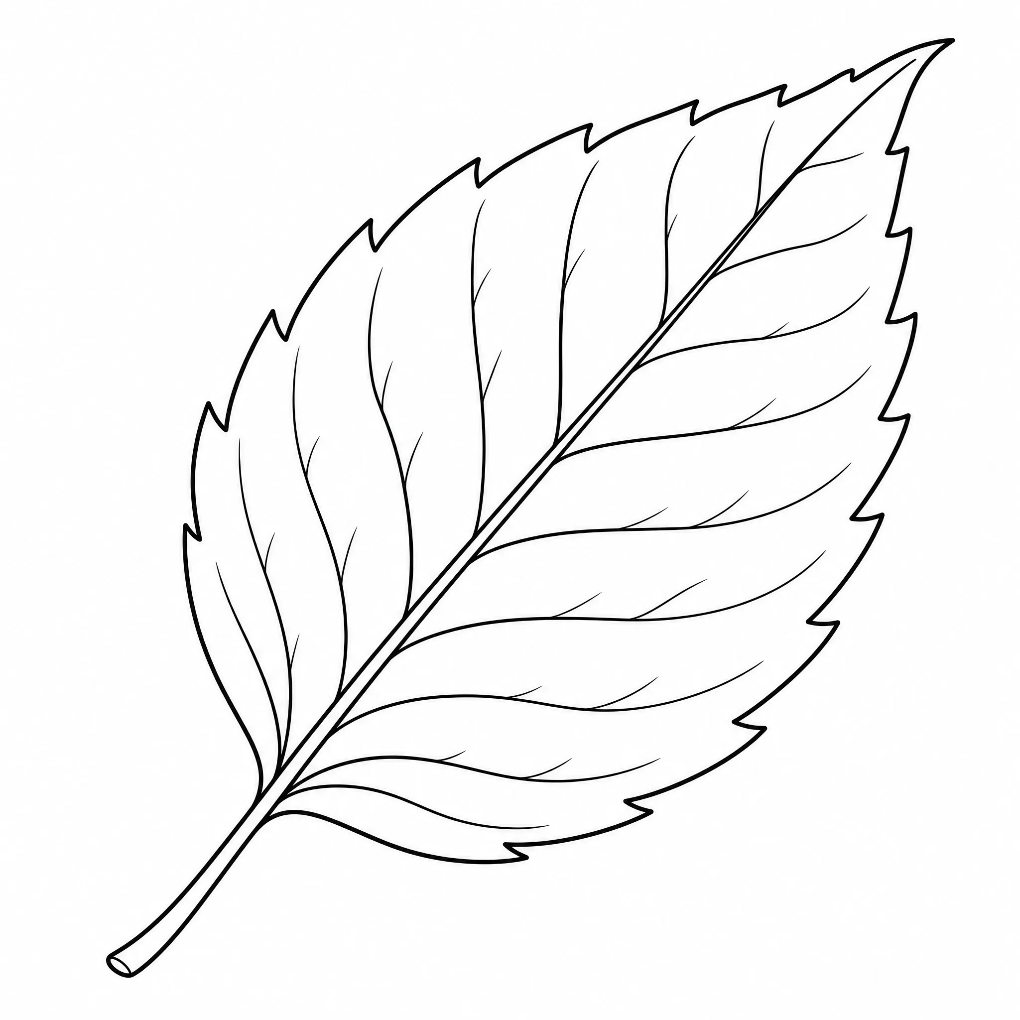 A leaf converted into line art for use as a stencil pattern
