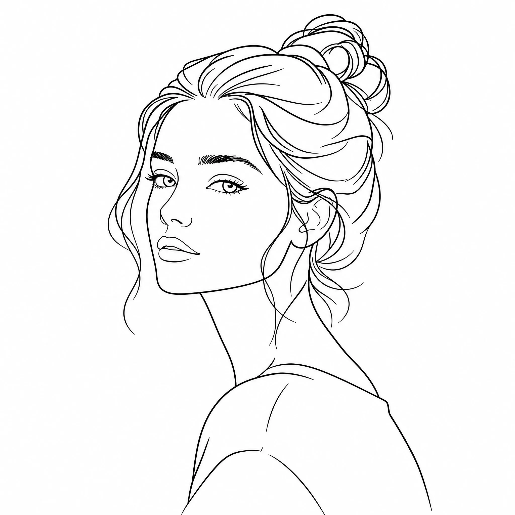 A minimal line art portrait ready to frame as a print