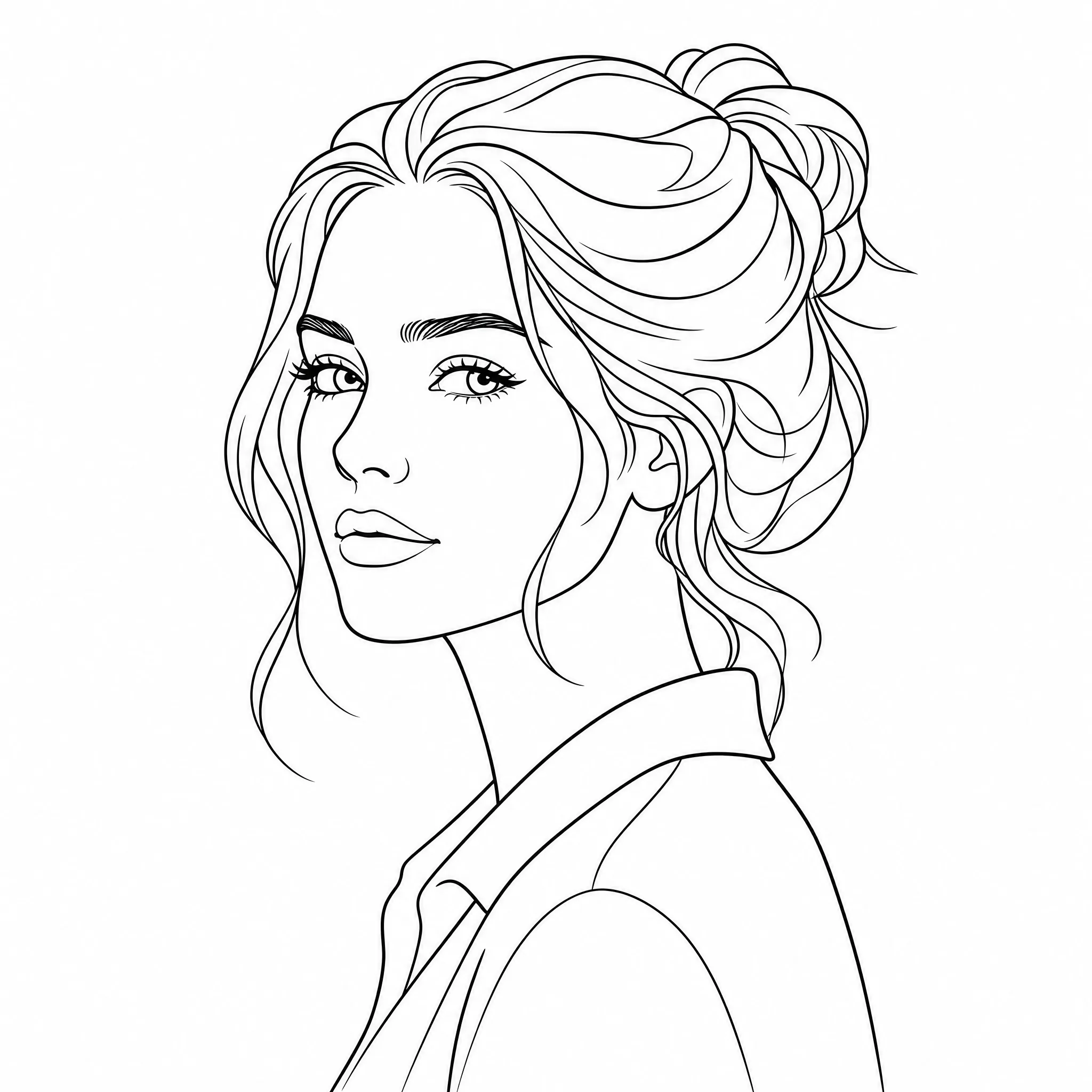 A portrait photo turned into a clean line drawing
