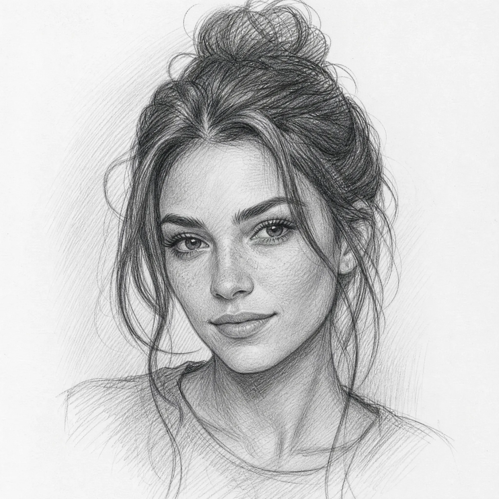 A selfie turned into a pencil sketch avatar