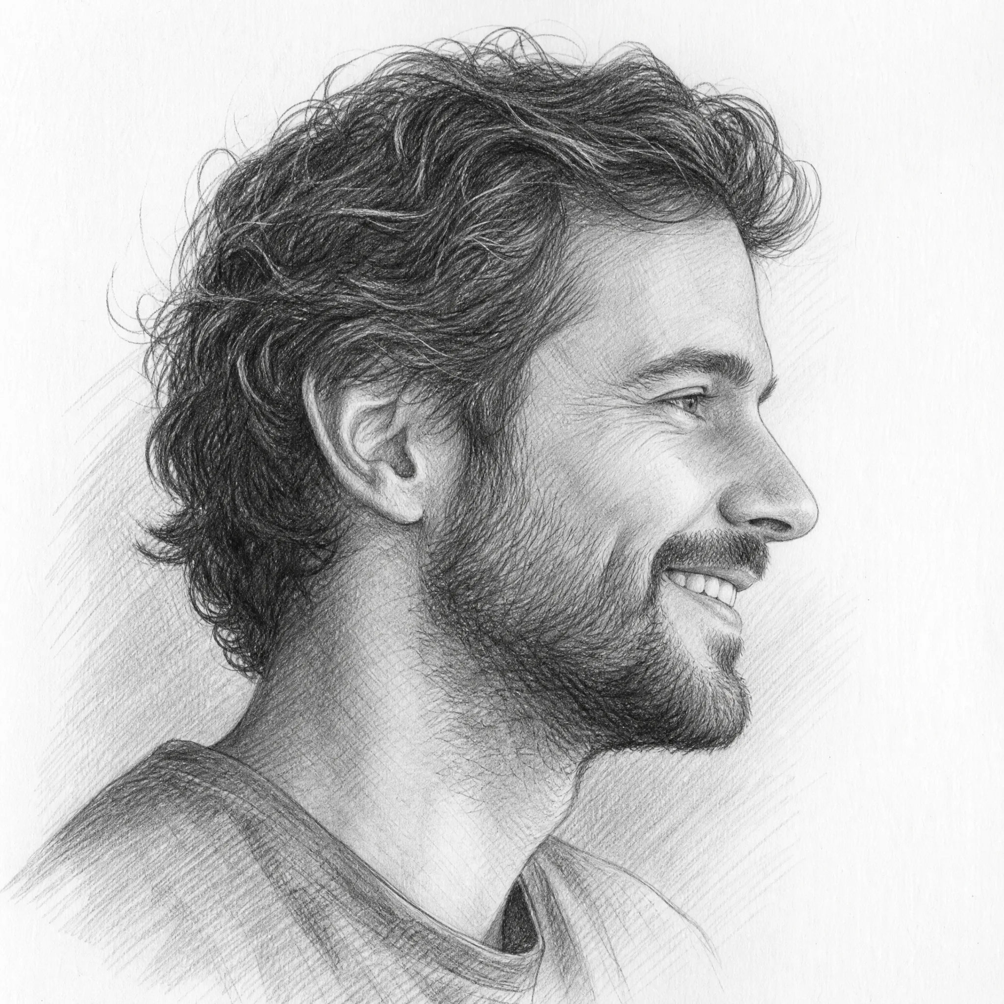 A photo turned into a pencil sketch styled for a social media post