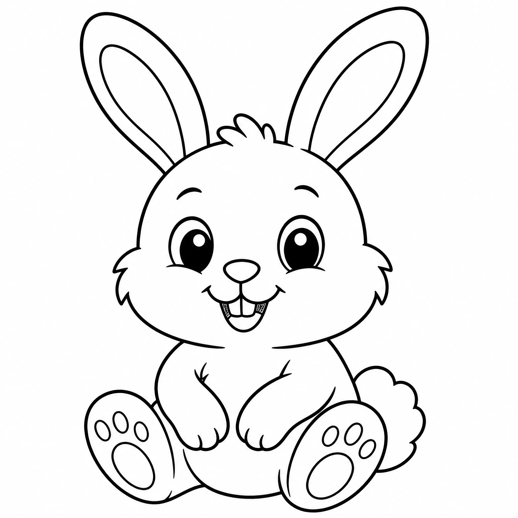 Ein niedliches Cartoon-Häschen-Ausmalbild für Kinder