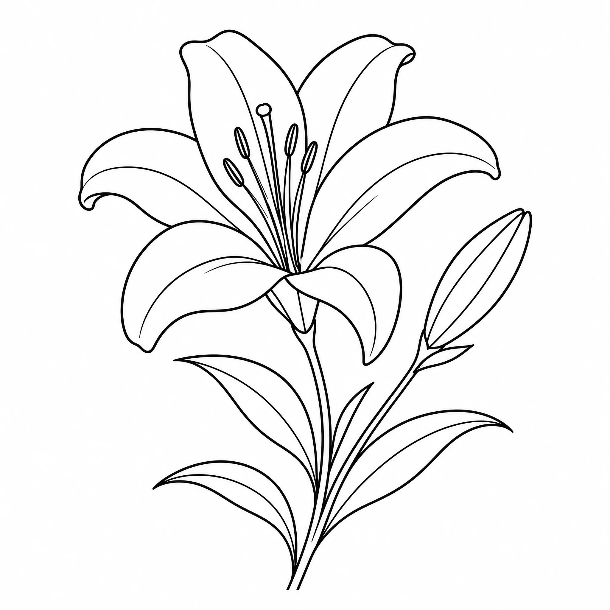 A flower picture converted into detailed black-and-white line art