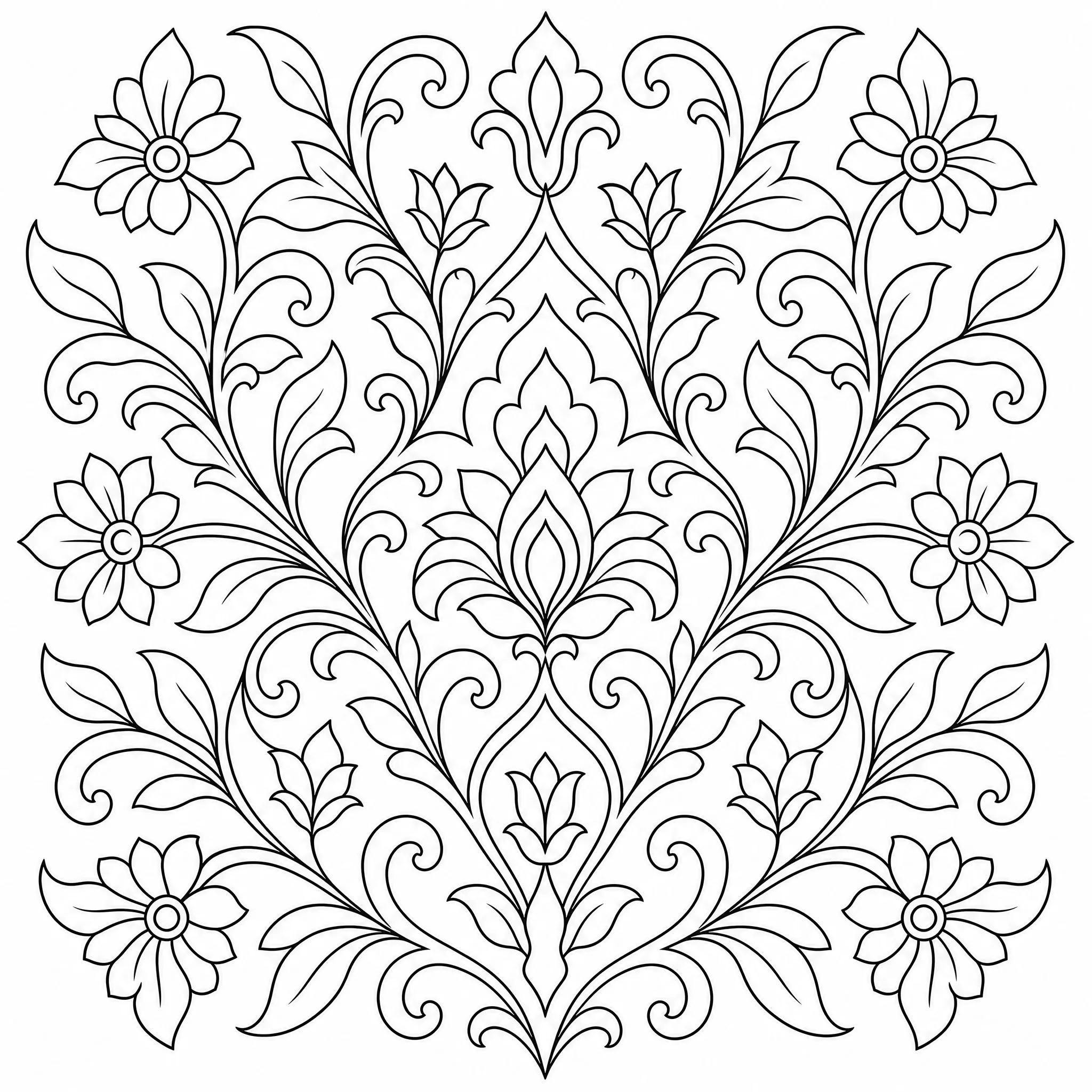 A decorative line art pattern for a craft project