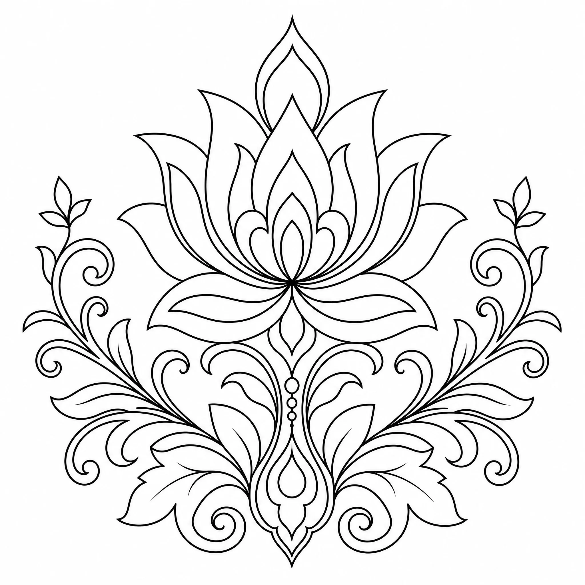 A clean line art illustration for a design layout