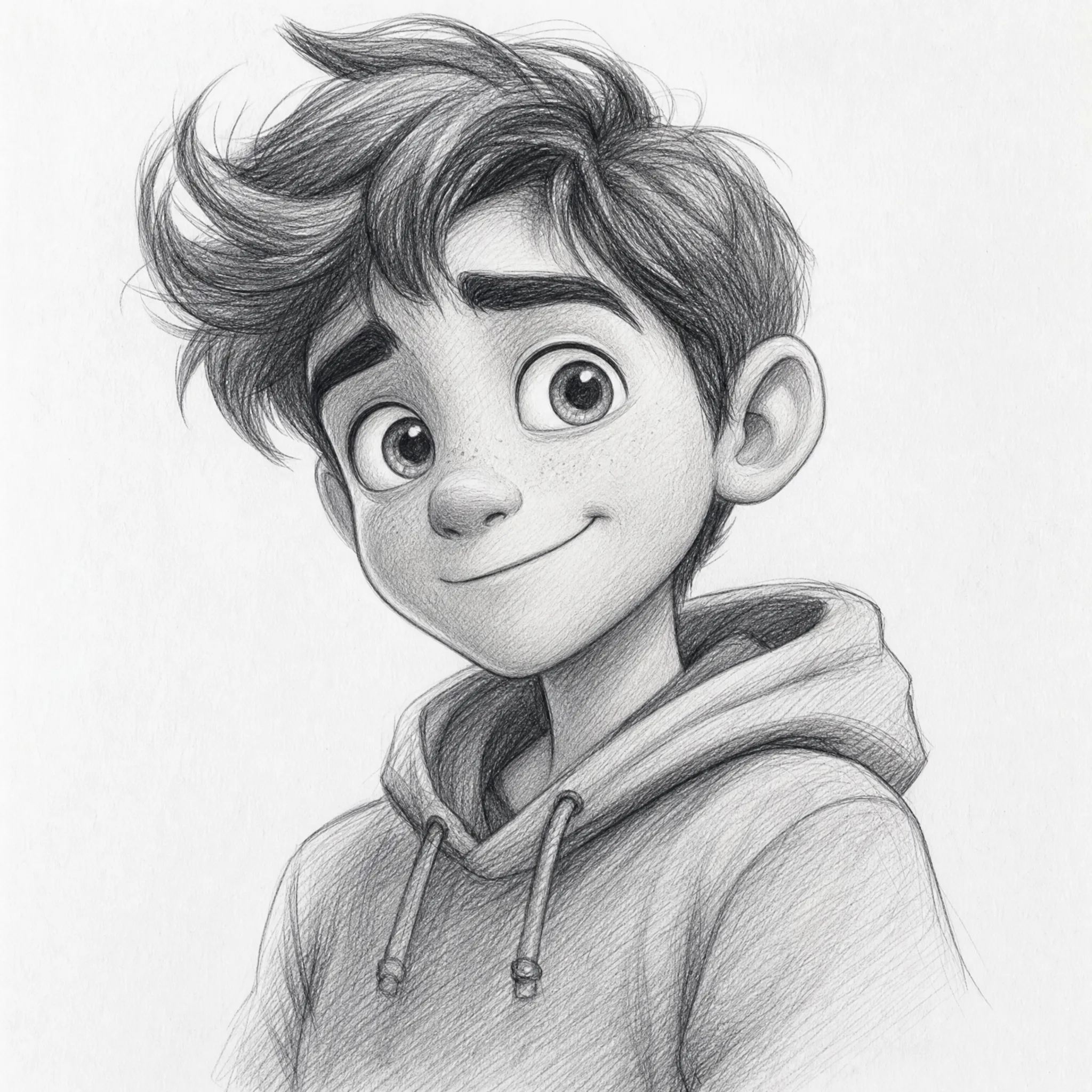 A cartoon character picture turned into a sketch avatar