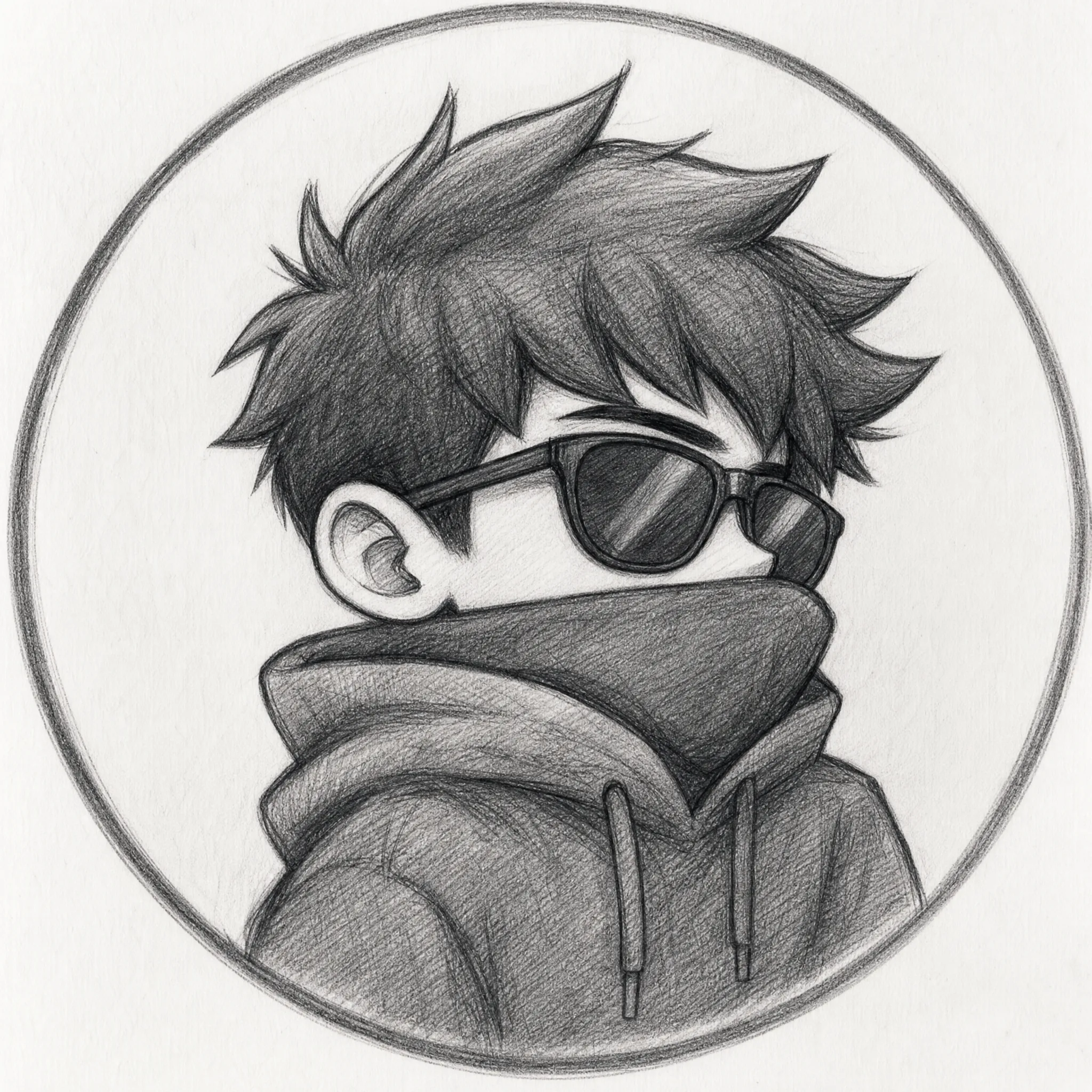A cartoon picture and its sketch version side by side for a social post