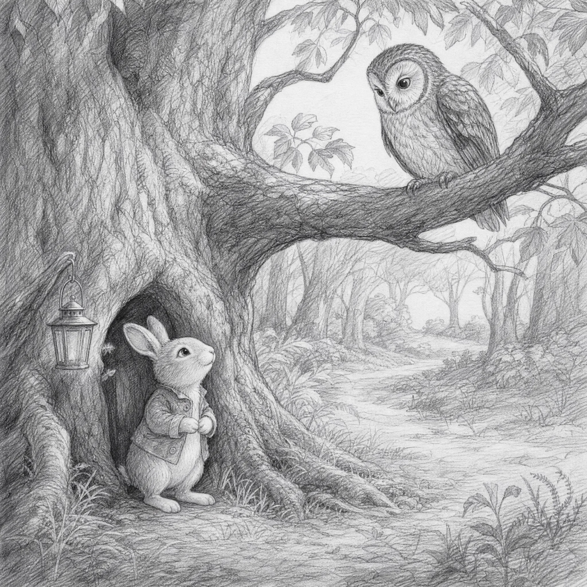 A pencil sketch draft used as the base for an illustration