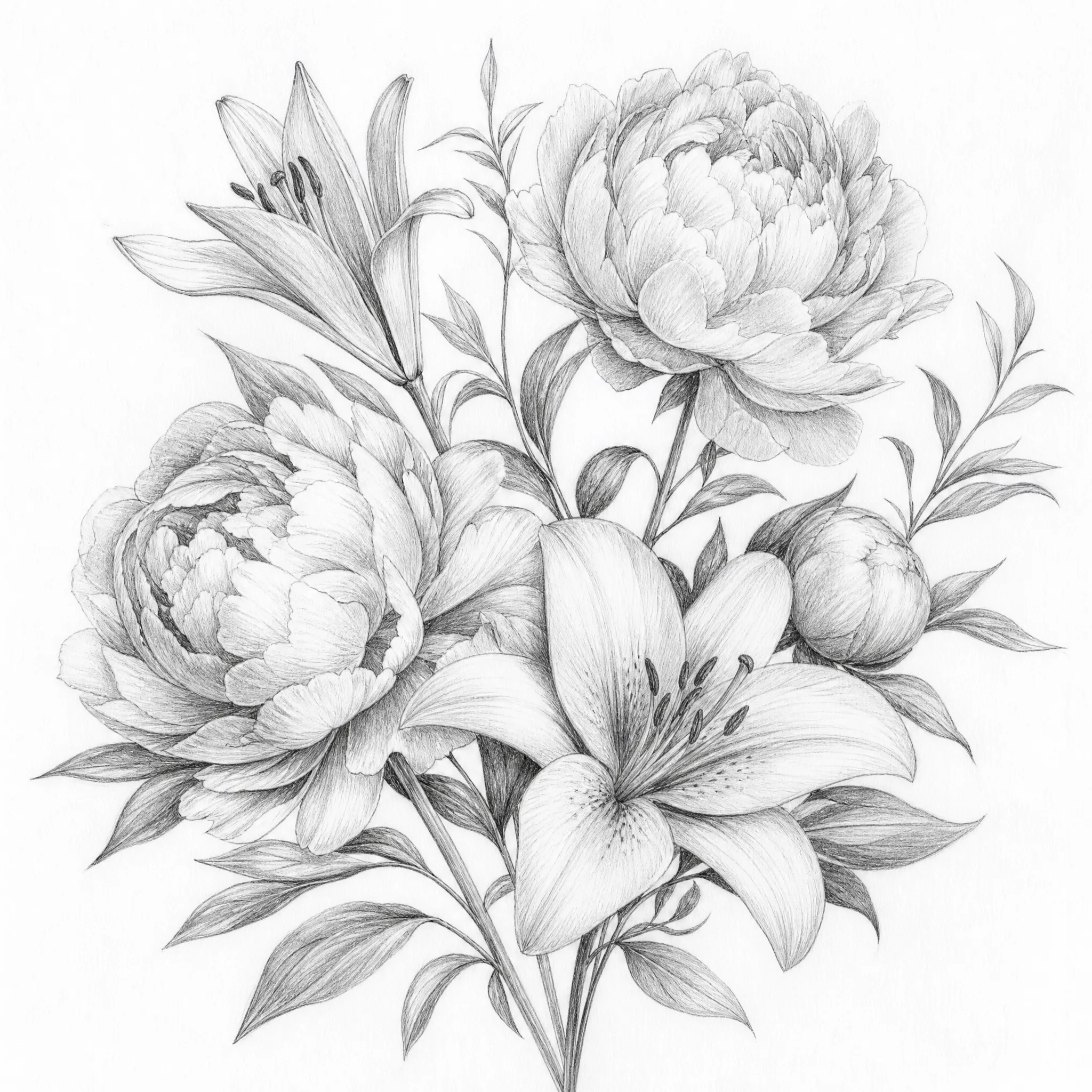 A pencil sketch design generated as tattoo inspiration