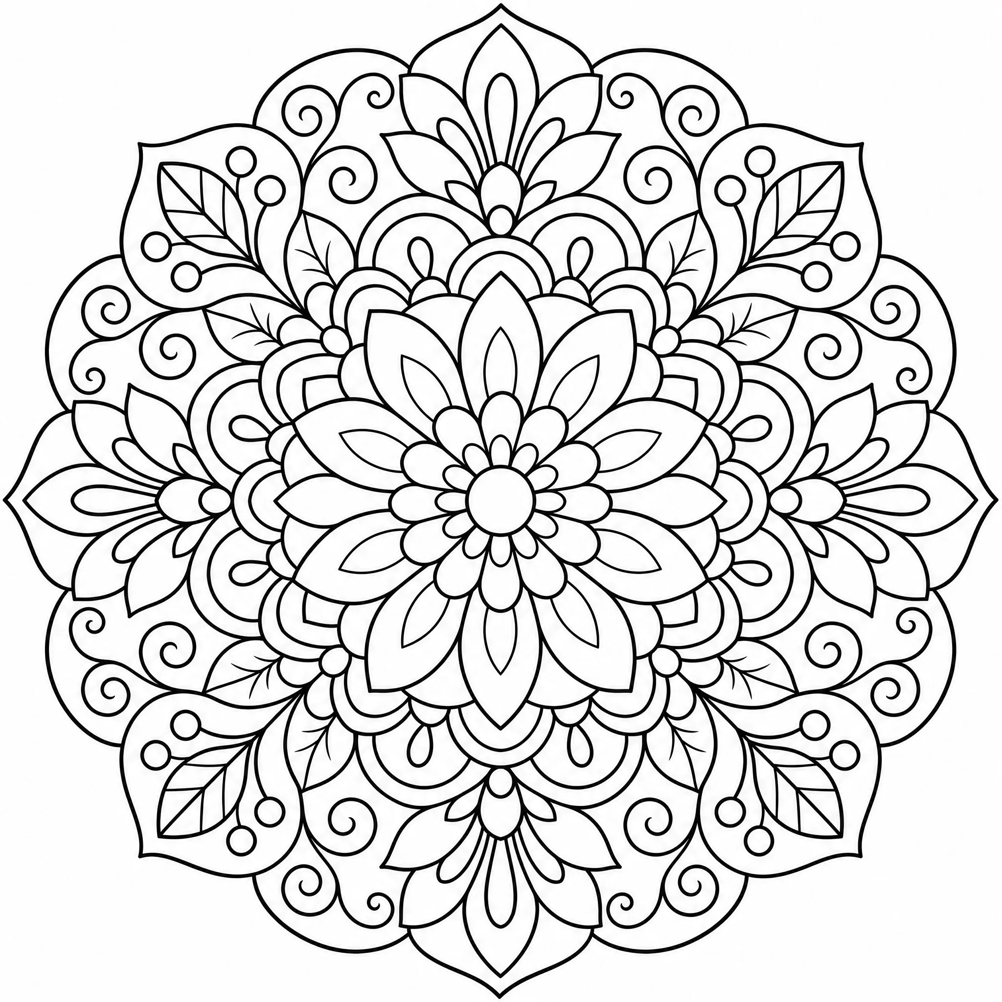 Un coloriage de mandala floral minutieux pour adultes