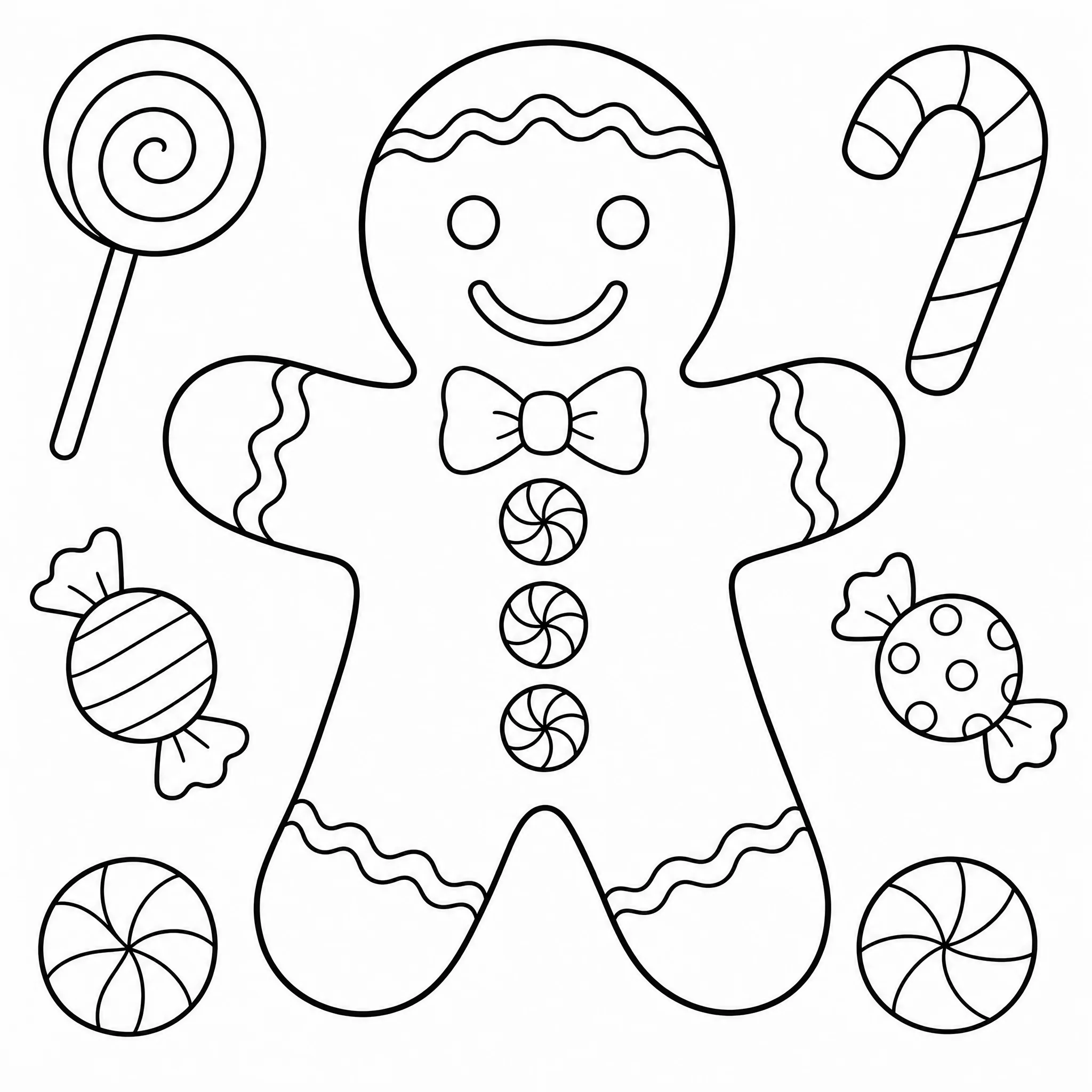 Ein Lebkuchenmann-Ausmalbild für Feiertagspartys