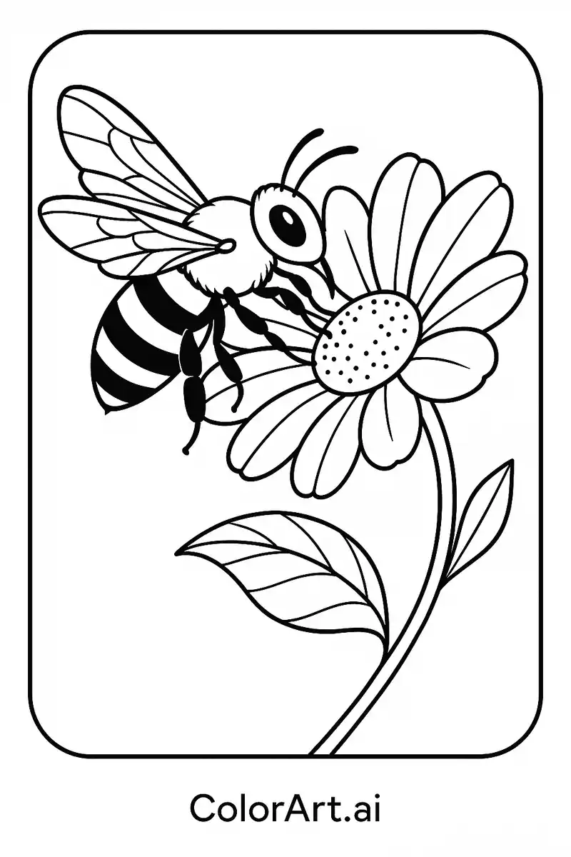 Free A Busy Bee's Bug Coloring Page