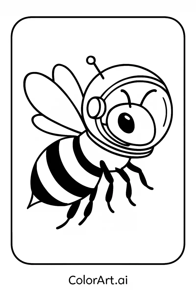 A astronaut Bee coloring page