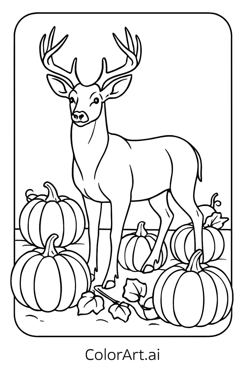The Artful Buck Coloring Page for Stress Relief