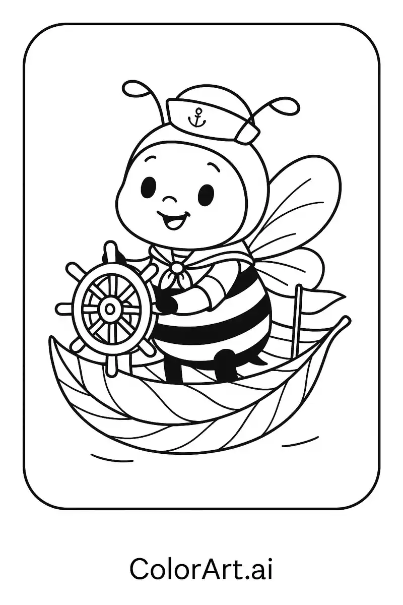 Pirate Bee A Joyful Journey Coloring Page